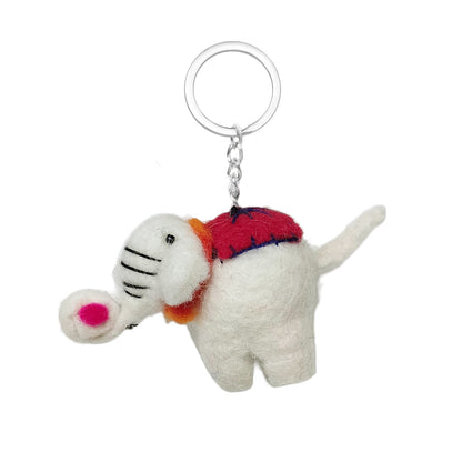 Handmade Wool Felt Elephant Keychain – Purse & Backpack Charm