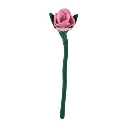 Handmade Wool Felt Flower - Pink Tulip