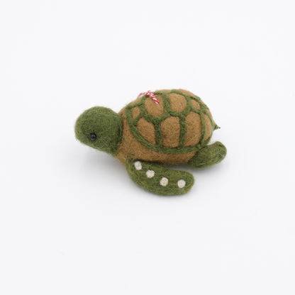 Handmade Wool Felt Turtle Ornament – Needle Felt Sea Turtle Decor