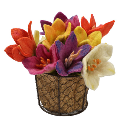 Handmade Felt Daffodil Flower - Wool Felt Decor Mother's Day Gift