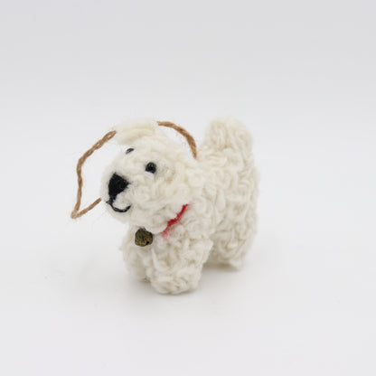 Wool Felt West Highland White Terrier Ornament – Handmade in Nepal