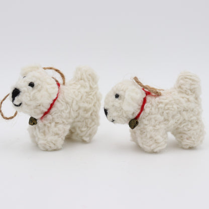 Wool Felt West Highland White Terrier Ornament – Handmade in Nepal