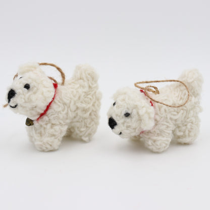 Wool Felt West Highland White Terrier Ornament – Handmade in Nepal