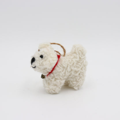 Wool Felt West Highland White Terrier Ornament – Handmade in Nepal