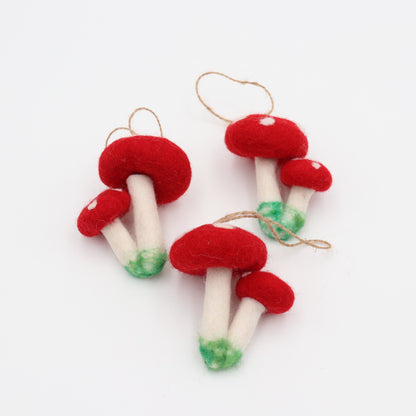 Felt Toadstool Mushroom Ornament – Woodland Holiday Decor