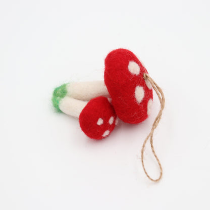 Felt Toadstool Mushroom Ornament – Woodland Holiday Decor