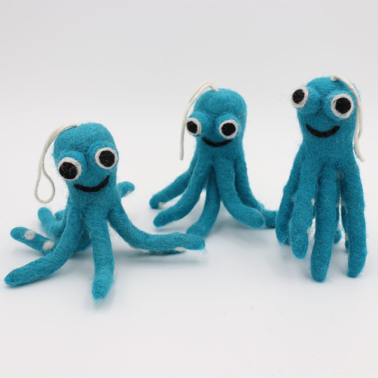 Handmade Wool Felt Octopus Ornament – Cute Home Décor – Made in Nepal