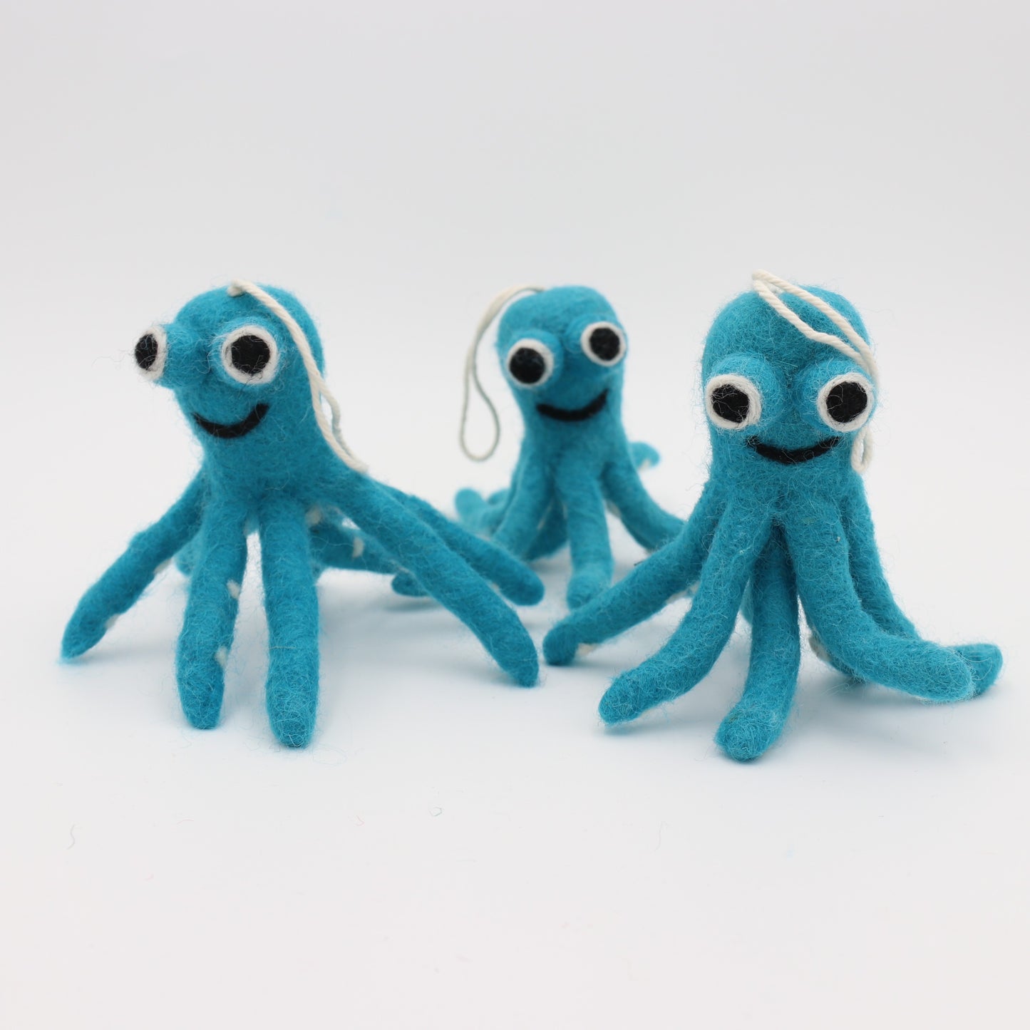 Handmade Wool Felt Octopus Ornament – Cute Home Décor – Made in Nepal