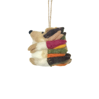 Wool Felt Hedgehog Ornament – Handmade in Nepal