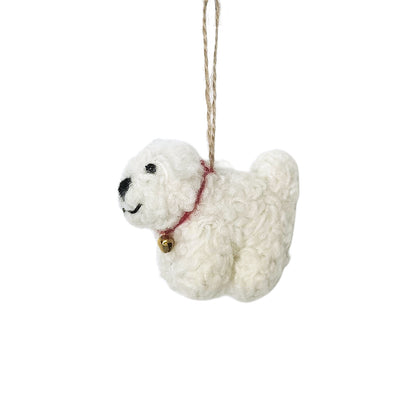 Wool Felt West Highland White Terrier Ornament – Handmade in Nepal