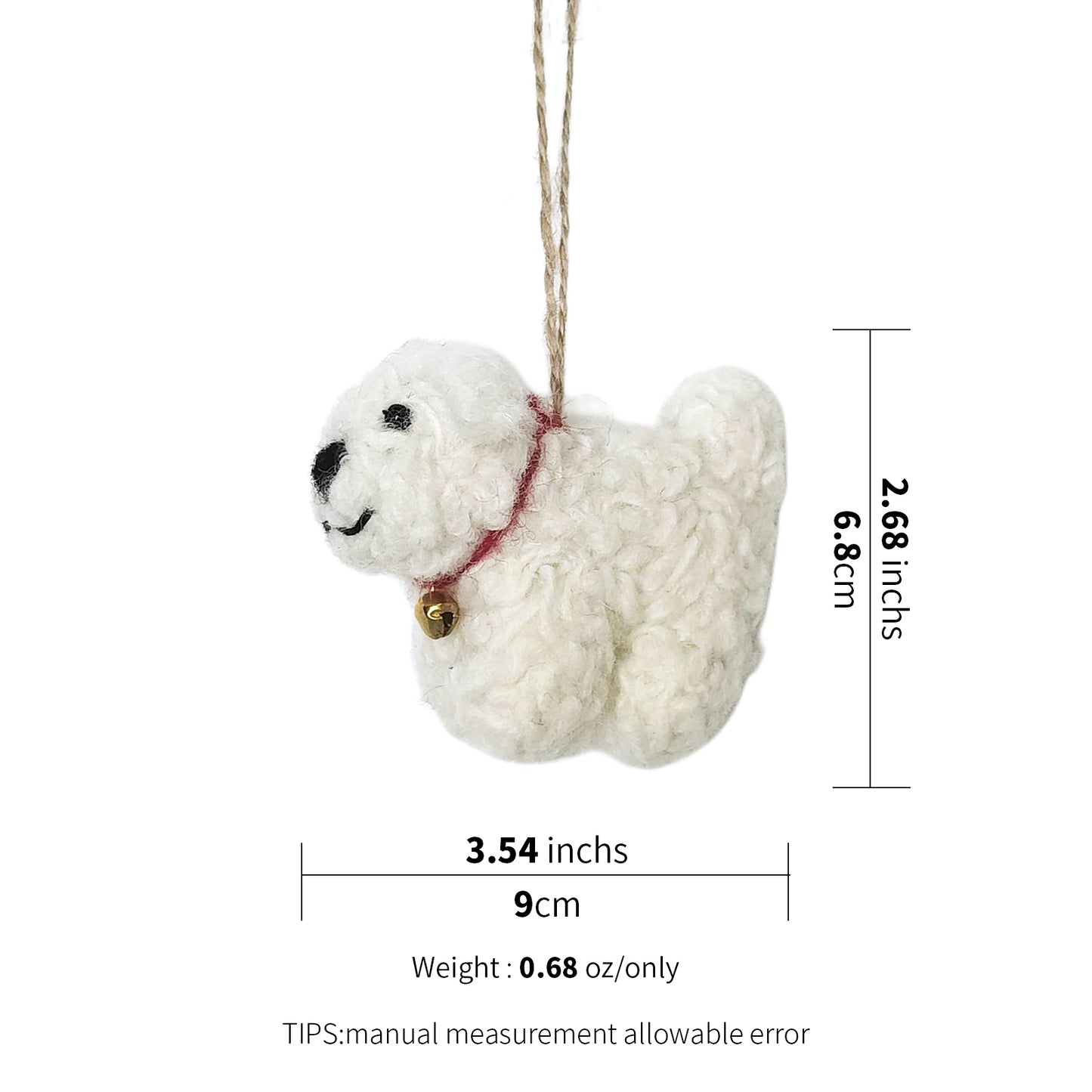 Wool Felt West Highland White Terrier Ornament – Handmade in Nepal