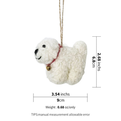 Wool Felt West Highland White Terrier Ornament – Handmade in Nepal