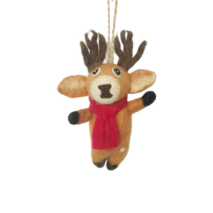 Handmade Deer Wool Felt Ornament – Made in Nepal