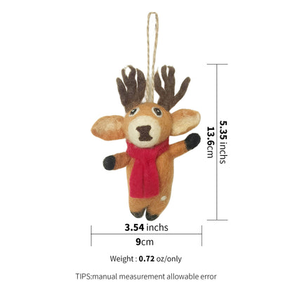 Handmade Deer Wool Felt Ornament – Made in Nepal