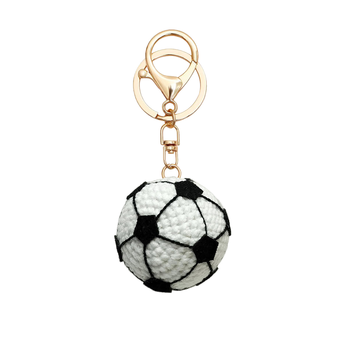 Handmade Crochet Soccer Ball Keychain – Mini Football Bag Charm