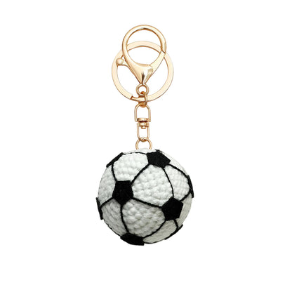 Handmade Crochet Soccer Ball Keychain – Mini Football Bag Charm