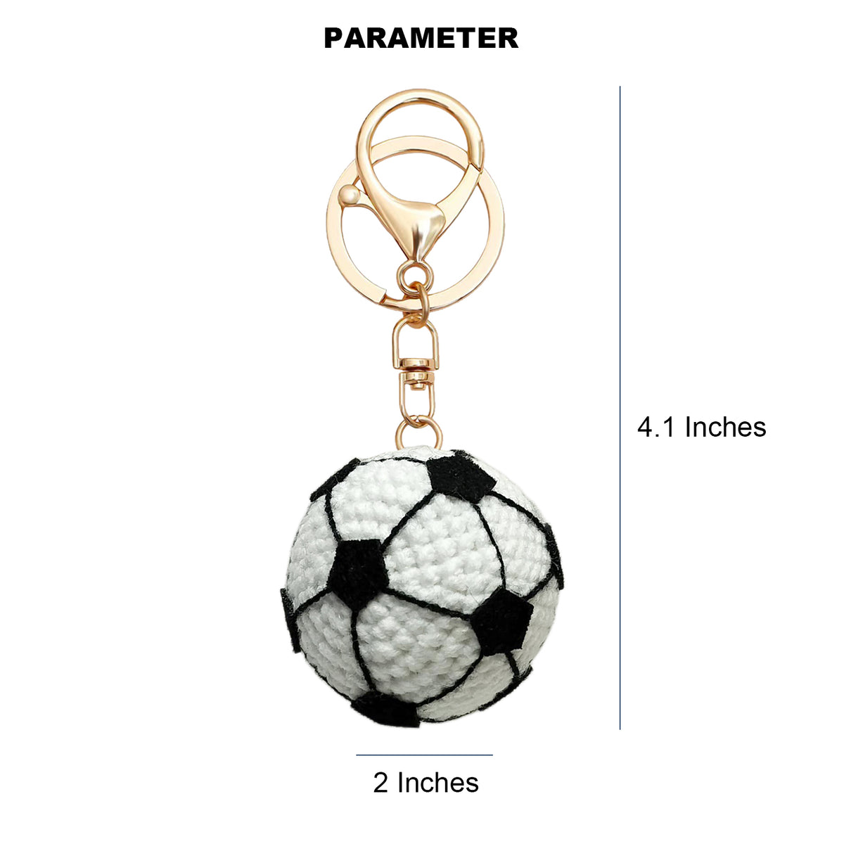 Handmade Crochet Soccer Ball Keychain – Mini Football Bag Charm