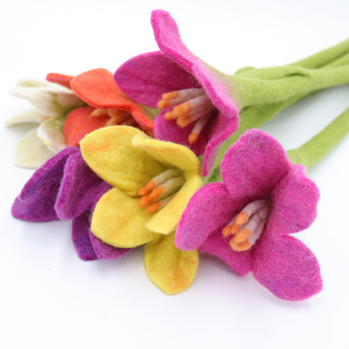 Handmade Wool Felt Flowers - Daffodils