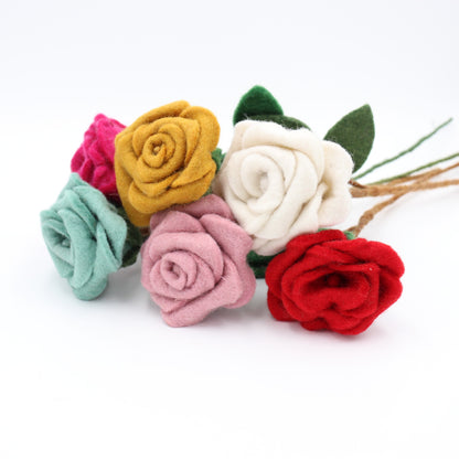 Handmade Wool Felt Flowers - Rose