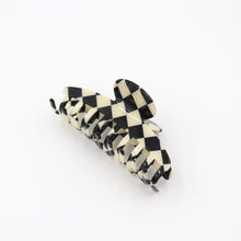 Load image into Gallery viewer, Black Checkered Hair Claw &amp; Hair Clips - Set Of 4
