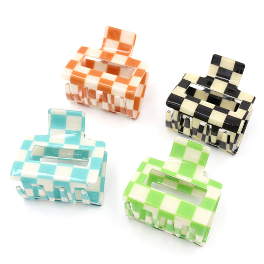 Checkered 2-Inch Hair Clips