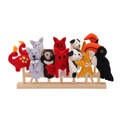 Felt Finger Puppet Toy Set with Display - Storyteller