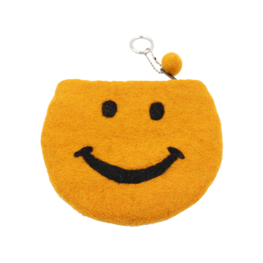 Smile Felt Wallet - Wool Felt Pouch Hand Carry Coin Purse
