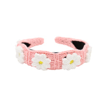 Load image into Gallery viewer, Daisy Flower Crochet Headband - Multicolor Pastel Floral Hair Accessory
