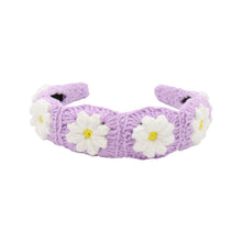 Load image into Gallery viewer, Daisy Flower Crochet Headband - Multicolor Pastel Floral Hair Accessory
