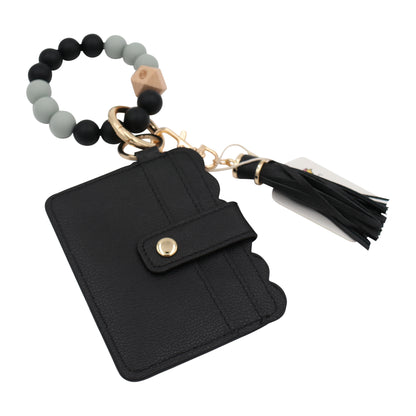 Silicone Bracelet Wristlet Keychain Card Case Wallet Card Holder