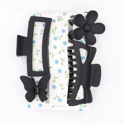 Black Hair Claw & Hair Clip Accessories For Women