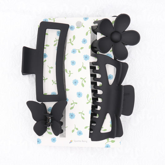 Black Hair Claw & Hair Clip Accessories For Women