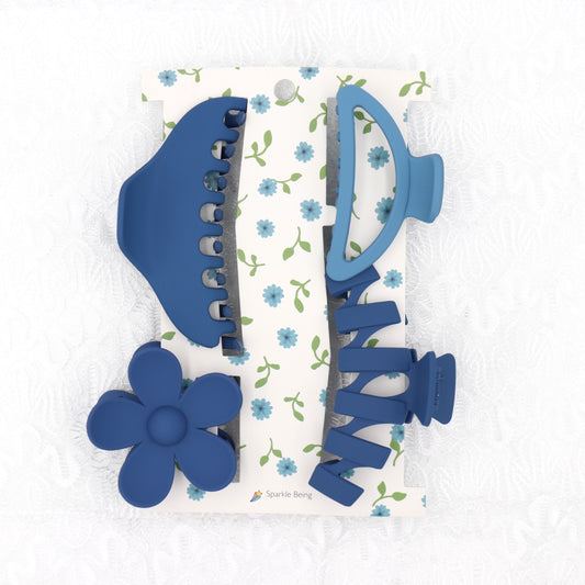 Klein Blue Hair Claw & Hair Clip Accessories For Women