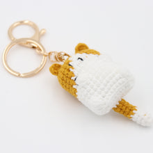 Load image into Gallery viewer, Hand-Knitted Curious Cat Keychain for that Purrfect Touch
