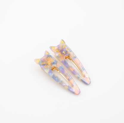 2.8'' Alligator Cat Acetate Hair Clips & Barrettes Set of 2
