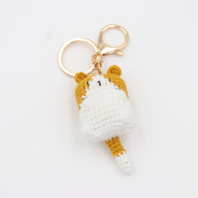 Load image into Gallery viewer, Hand-Knitted Curious Cat Keychain for that Purrfect Touch
