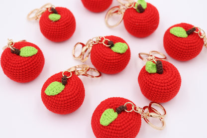 Apple of Your Eye: Hand-Knitted Keychain for a Delicious Twist