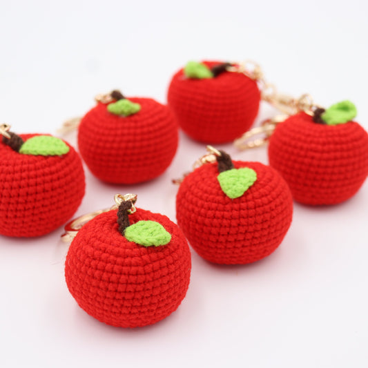 Apple of Your Eye: Hand-Knitted Keychain for a Delicious Twist
