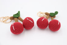 Load image into Gallery viewer, Hand-Knitted Cherry Keychain for an Extra-Sweet Day
