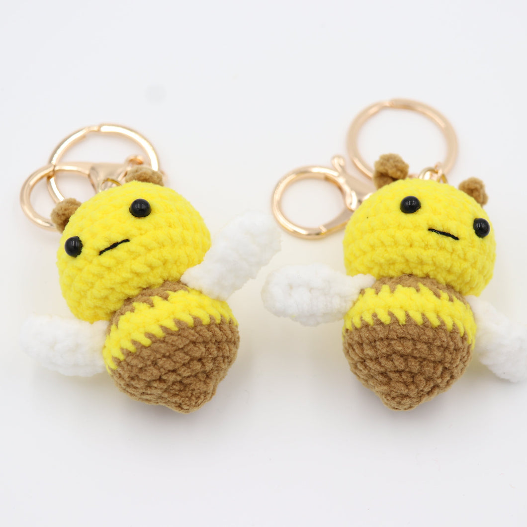 Hand-Knitted Bumblebee Keychain for a Busy Queen