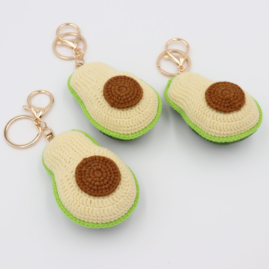 Hand-Knitted Avocado Keychain for an Earthy Vibe