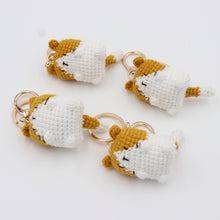 Load image into Gallery viewer, Hand-Knitted Curious Cat Keychain for that Purrfect Touch
