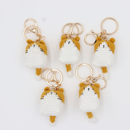 Hand-Knitted Curious Cat Keychain for that Purrfect Touch