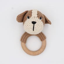 Load image into Gallery viewer, Wooden Baby Rattle Crochet Toy - Puppy

