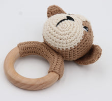 Load image into Gallery viewer, Wooden Baby Rattle Crochet Toy - Puppy
