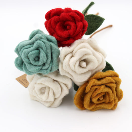 Handmade Wool Felt Flowers - Rose