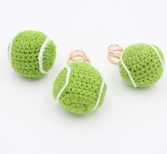 Game, Set, Match: Tennis Ball Knit Keychain for Sporty Souls