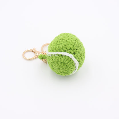 Game, Set, Match: Tennis Ball Knit Keychain for Sporty Souls