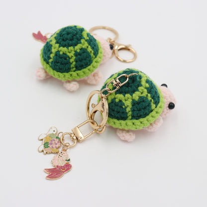 Turtley Cute: Knit Keychain with a Shellful of Personality and Removable Charms