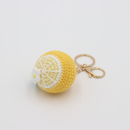 Lemon Blossom: Hand knitted Lemon Keychain